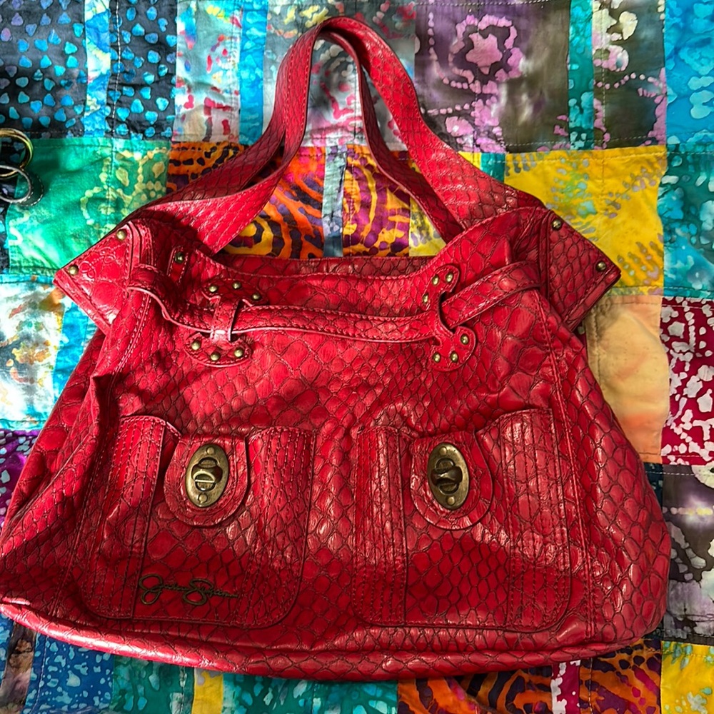 Women’s faux leather red purse